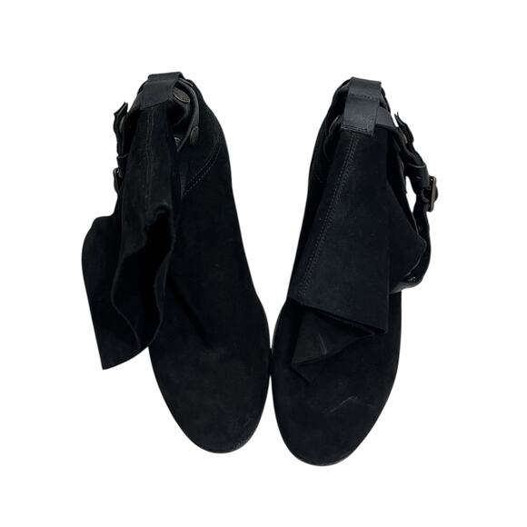 Free People Hayden Suede Pull On Ankle Boots 37 6.5 Black Boho Bohemian - Picture 7 of 12